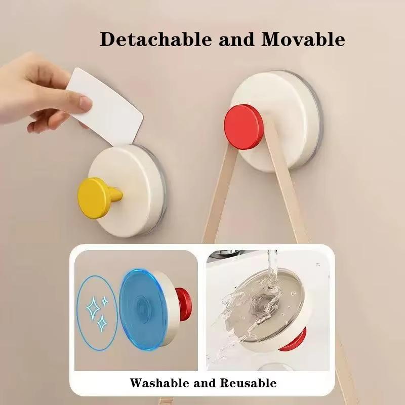 Plastic Suction Cup Hook No Drill Suction Cup Towel Hooks Home Clothes Wall Hanger Foldable Fixing Suction Cup Storage Accessory