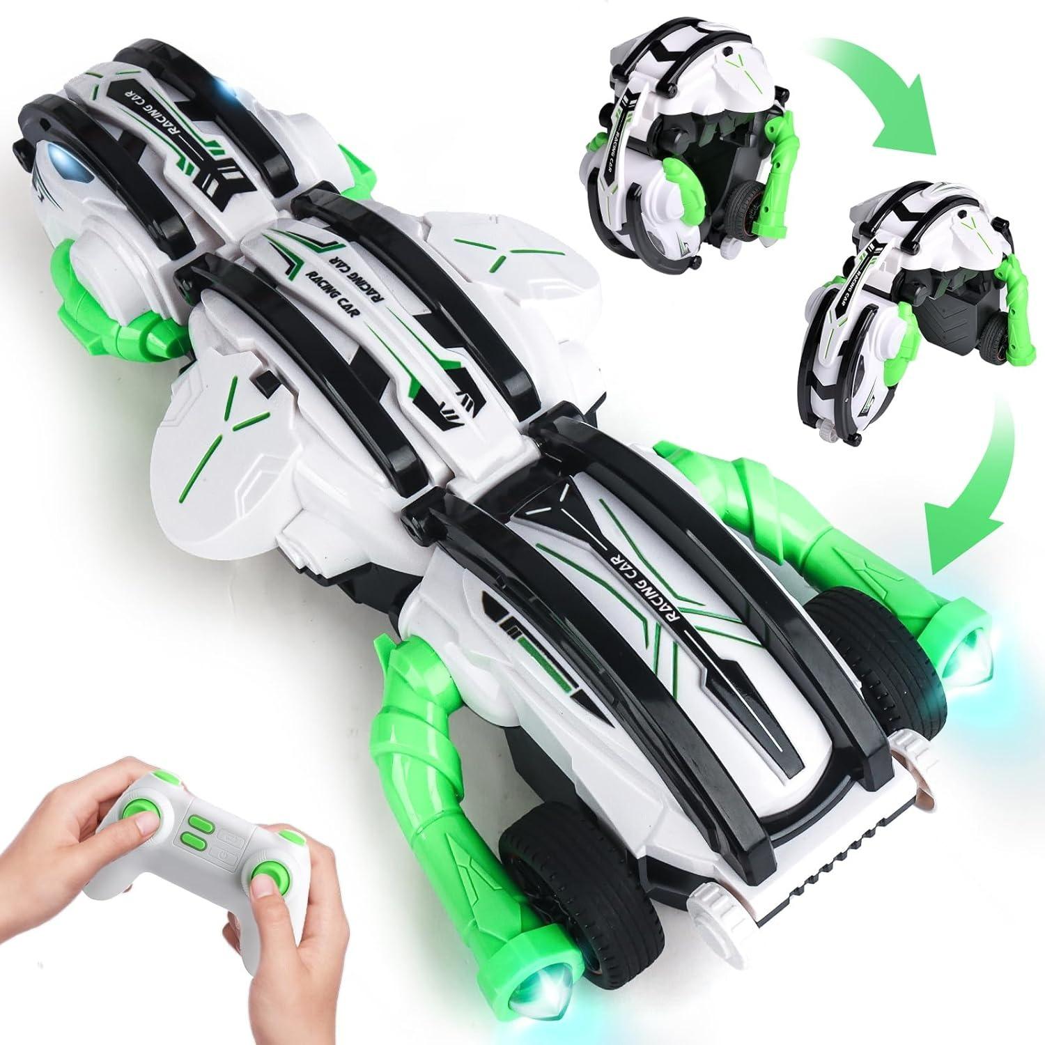 

Remote Control Car Snake 360° Roll Toys,RC Car with LED Lights.Remote Control Racing Battle Toy Car Suitable for Adults.2 Batteries 60+min. w1