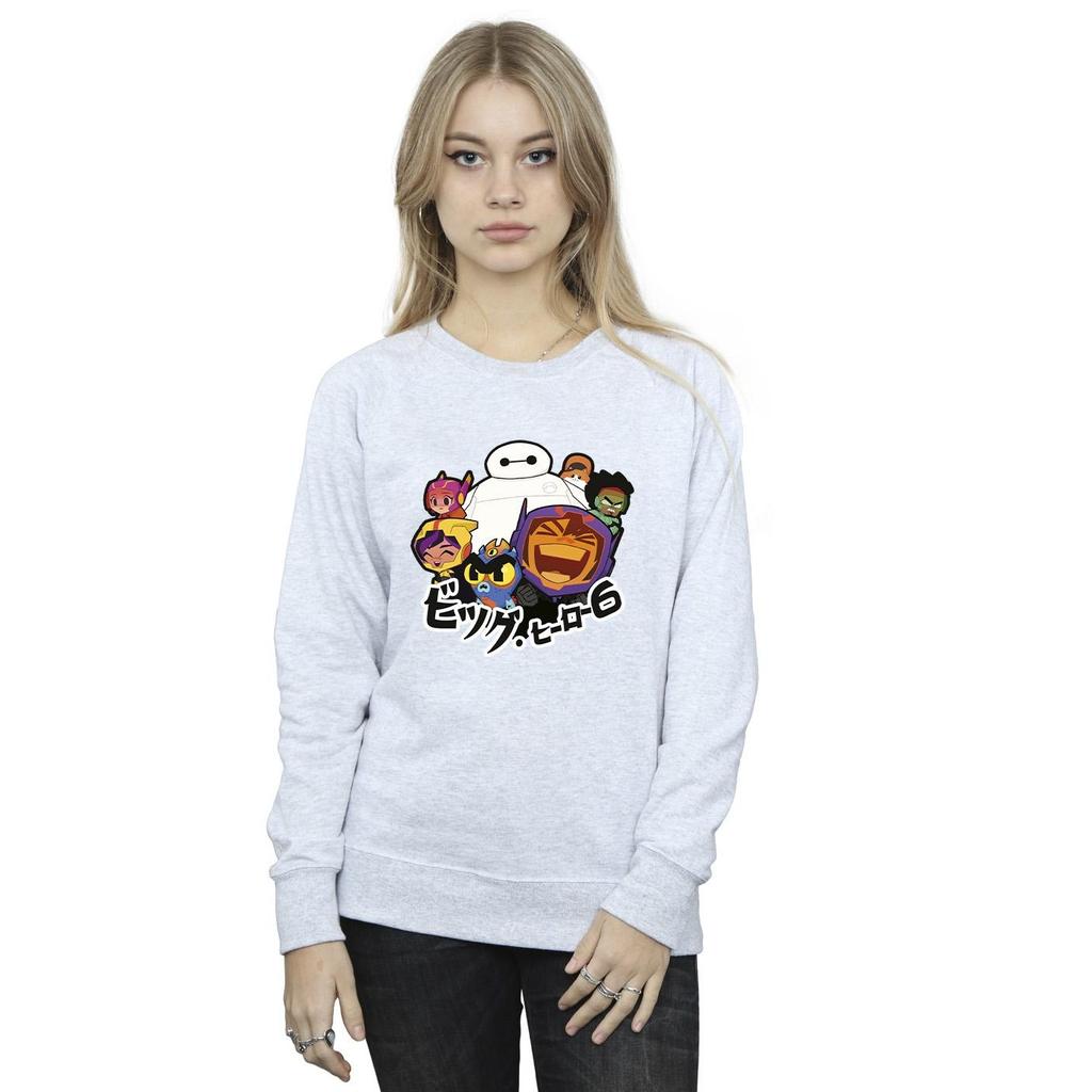 Disney Womens/Ladies Big Hero 6 Baymax Group Manga Sweatshirt