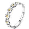 CAOSHI Aesthetic Daisy Flower Design Ring for Women 925 Sterling Silver Elegant Luxury Jewelry High-end Eternity Wedding Jewelry