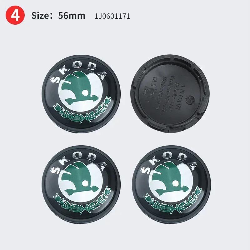 2026 Hot 4pcs 56mm 65mm 75mm 5JA601151A 1J0601171 3B7601171 Car Rim Cover Wheel Hub Center Caps Badge Logo Emblem For Skoda Octa