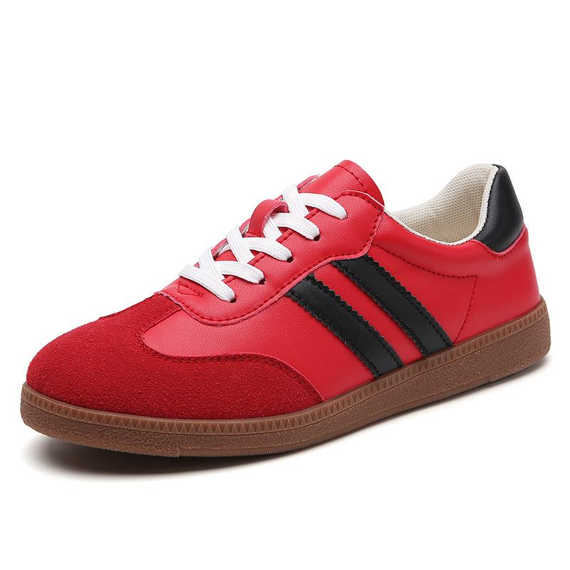 New Large-size Casual Flat Shoes Color-blocking Retro Ins Sports Shoes, German Training White Shoes for Women Sizes 35-44