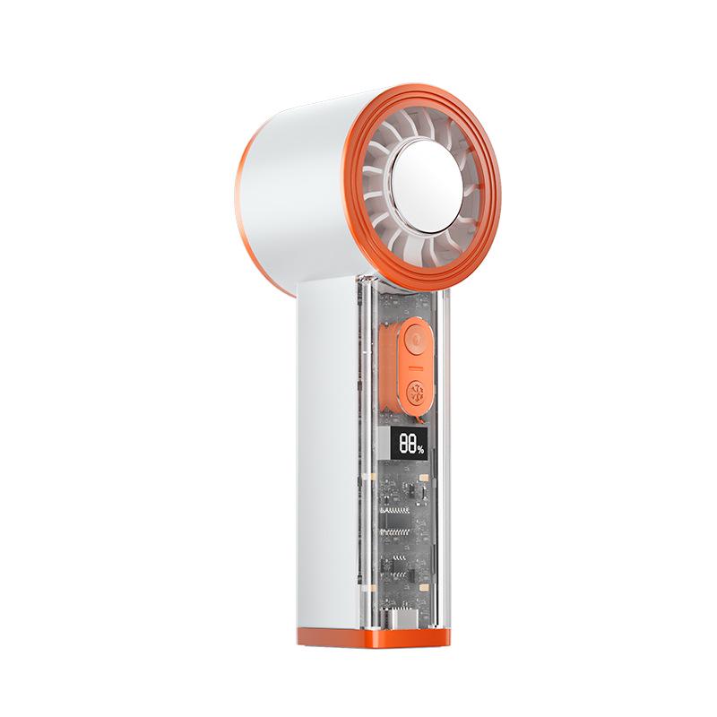 2026 Transparent High-Speed Mecha Cooling Fan, 100-Speed Infinite Variable with Lighting, Portable. In Stock