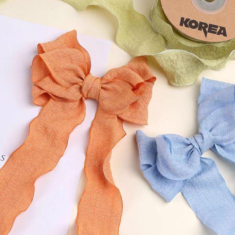 4cm Linen Fishtail Yarn Ruffle Ribbon for Floral and Cake Packaging.