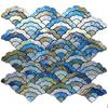 1Pcs Fan Shape Mosaic Ceramic Personality DIY Background Wall Bathroom Homestay Pool Kitchen Bathroom Wall Paper Home Decoration