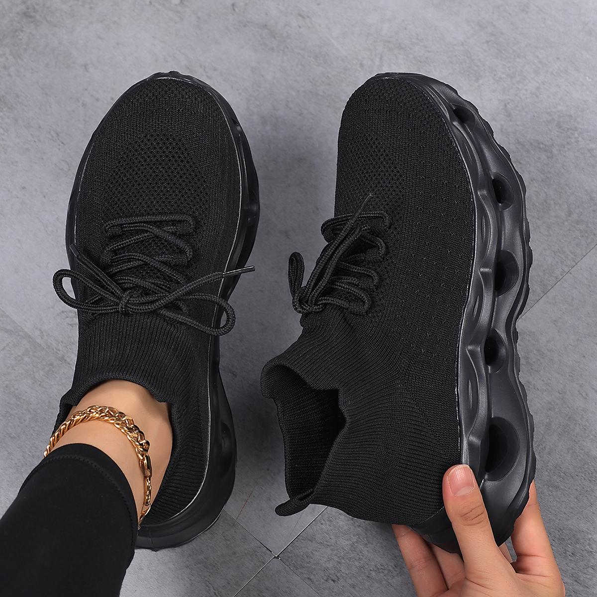 

TUINANLE Spring & Autumn Women s Mesh Sneakers: Korean-Style, Thick-Soled Casual Sports Shoes Sock Shoes 36