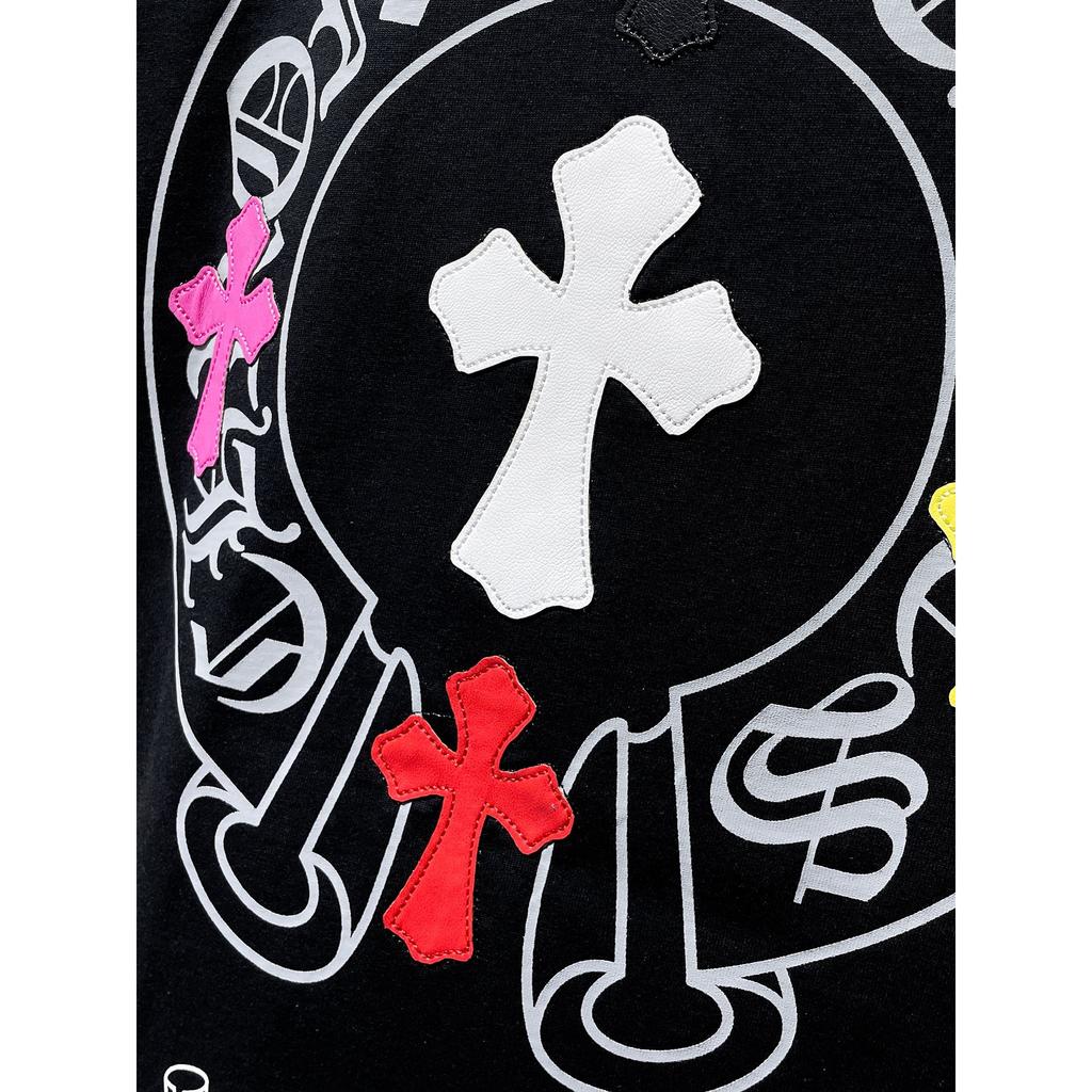 GZ-8923 CHROME HEARTS 2025 Summer New High Quality Cotton Round Neck Loose Large Size Men's and Women's T-shirt Couple T-shirt
