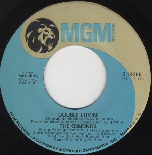 

7inch Record OSMONDS - Double Lovin K14259 MGM Records 1971 US Rock Used