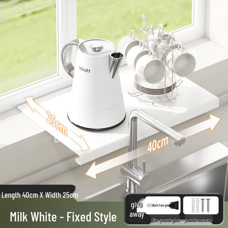 Magnetic Kitchen Window Sill Extension Shelf - No-Punch Divider and Storage Board for Balcony