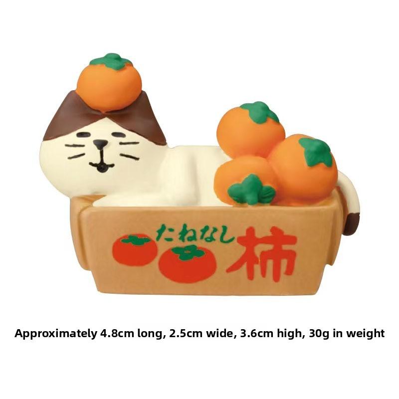 Cat Resin Figurine With Autumn Themed Decor For Home Or Office Display
