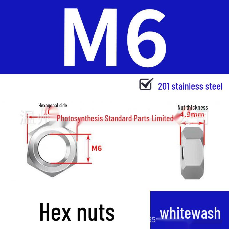 201 Stainless Steel Hex Nut Cap DIN934