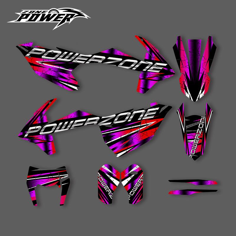 POWERZONE For KTM 2017 2018 2019 EXC 2016 2017 2018 SXF Motocross Graphics Background Sticker Decal Kits Customized Number 01