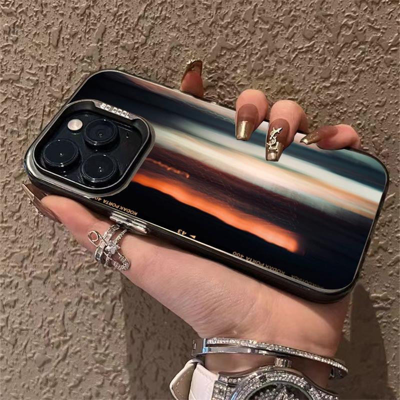 Case For Samsung Galaxy S24 Plus S21 FE S22 S23 Ultra A15 A35 A55 A52 A53 A54 A14 A05 A05S Gradient Black Heart Plating Cover