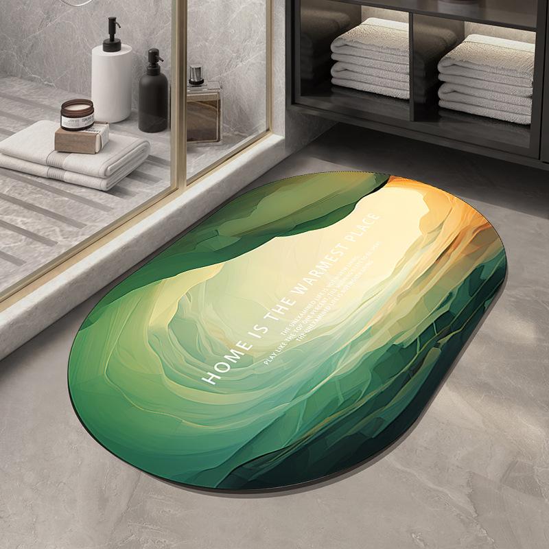 Diatom Mud Floor Mat Light Luxury Air Bathroom Anti-slip Mat Marble Absorbent Bathroom Floor Mat