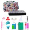 60-Grid Storage Bag for Diamond Painting Drills with Bottles and Dotting Tool Kit