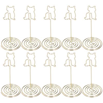 10Pcs Cat Photo Table Clip with Stand Desktop Message Notes Iron Wire Office Supplies