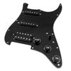 Musiclily Basic 11-Hole Pre-Wired Stratocaster Pickguard with SSH Alnico 5 Pickup Set for Fender ST Stratocaster Electric Guitar, Black, 3-Piece Set