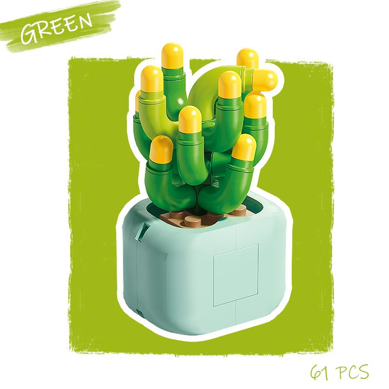Topfkultur Blume Baustein Ziegel DIY Pflanze Spielzeug Weihnachtsgeschenk für Mädchen Erwachsene Kind Simulation süße Desktop-Dekorationen