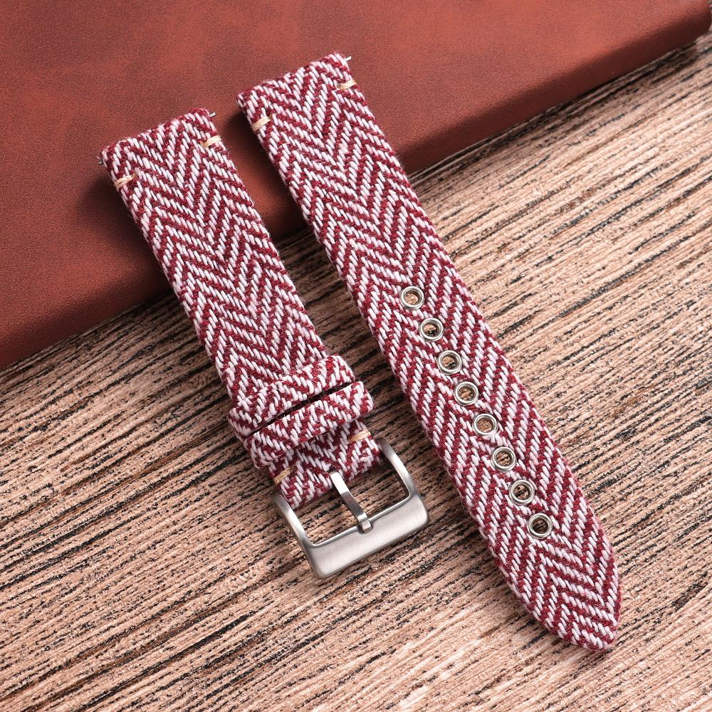18mm 20mm 22mm Genuine Leather Nylon Watch Band Strap Vintage Weave Bracelet Men Women Quick Release Wrist Band for Huawei Watch