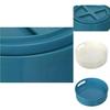 Space-saving Rotating Kitchen Storage Box With Elegant White And Blue Colors For Countertops