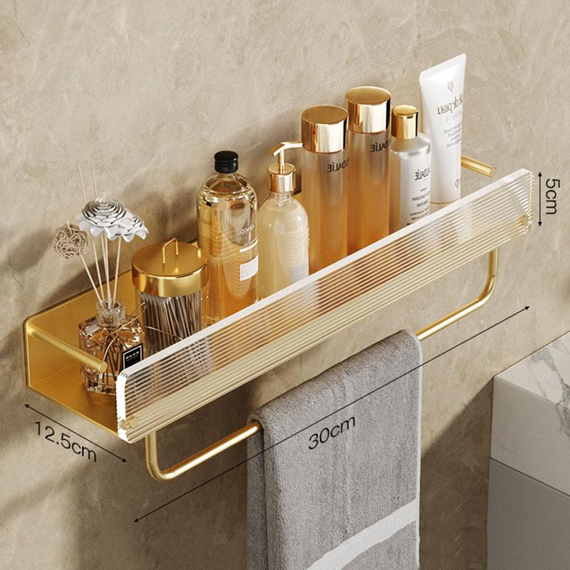Acrylic Bathroom Shelf Wall-mounted Toilet Towel Bar Wash Counter Storage Rack Bathroom Shower Shelf  Bathroom Accessories