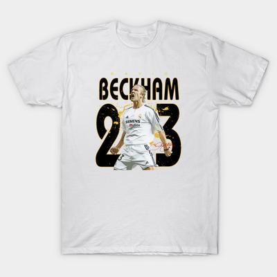 Men Black Print T-shirt David Beckham No-Cut Transfer Paper Print Cotton Tshirt