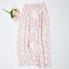 Women's Summer Cotton Silk Nine-Point Wide-Leg Pajama Pants - Plus Size, Loose, Breathable, Cooling, Ideal for Beach and Air Conditioning Comfort