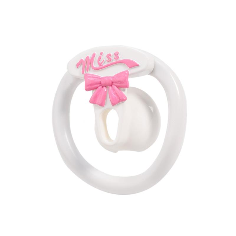 Bow Pink Negative Inverted Plastic Femboy Chastity Cages Male Chastity Device Penis Lock Sex Toys for Men Pet BDSM