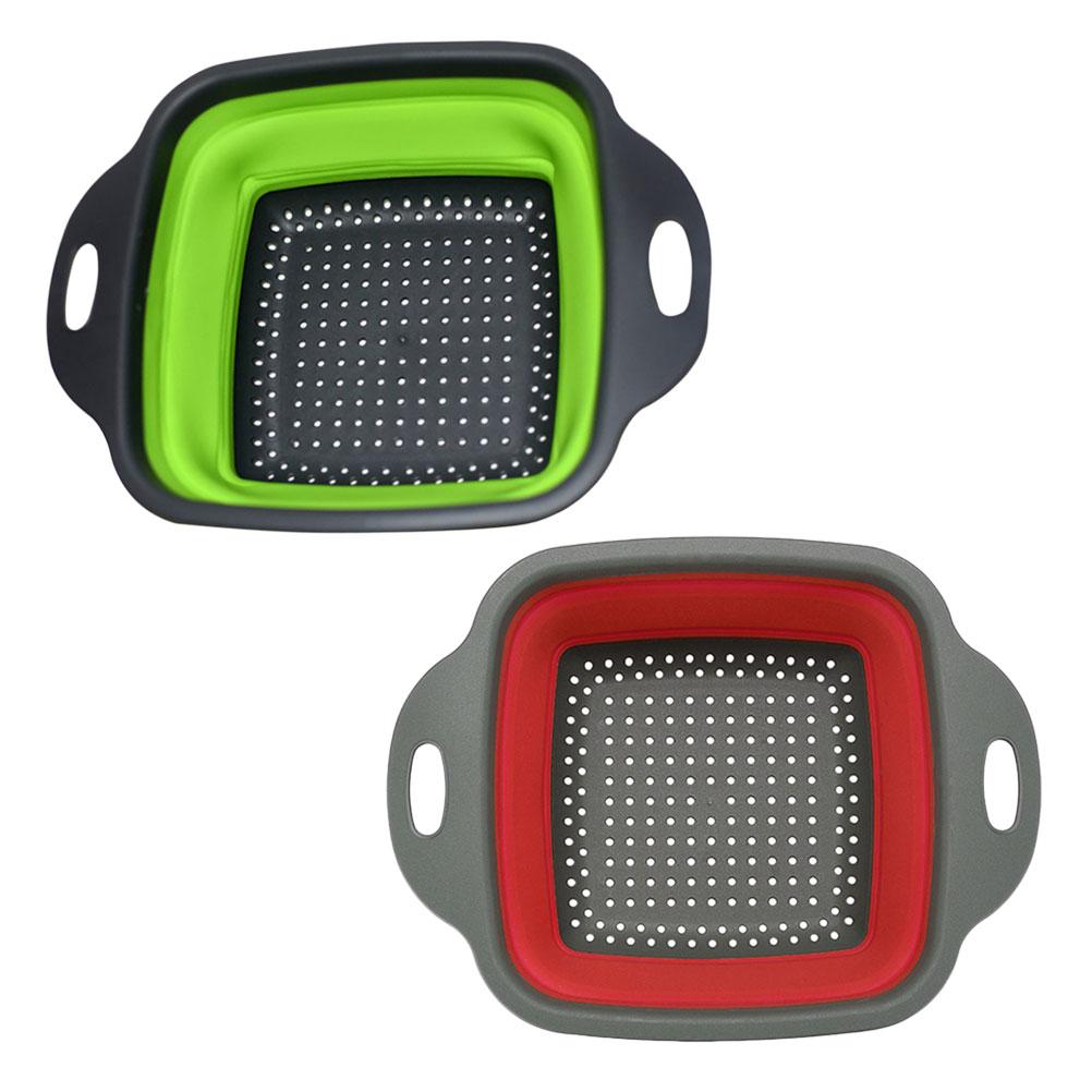 2 Pcs Wash Basin Sink Collapsible Drainer Basket Fruits Household Baskets Food Strainers