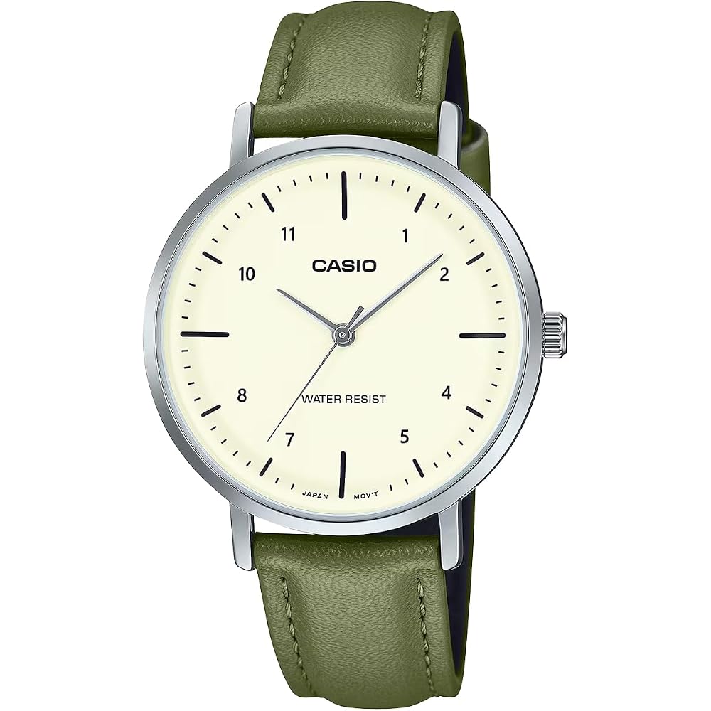 [Casio] CASIO Analog Quartz Ladies Watch LTP-VT03L-3B Cream x Green Leather Band Overseas Model [...