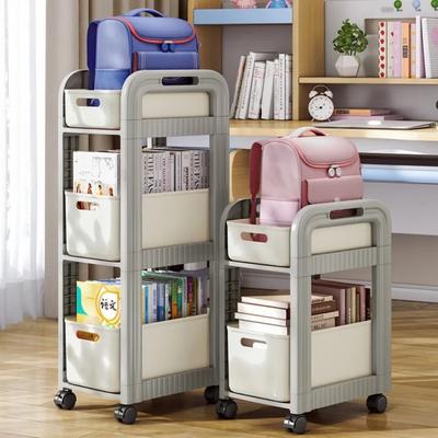 Bookshelf Movable Trolley Household Student Sundries Trolley Under-Table Wheeled Drawer High-capacity Storage Rack Snack Storage