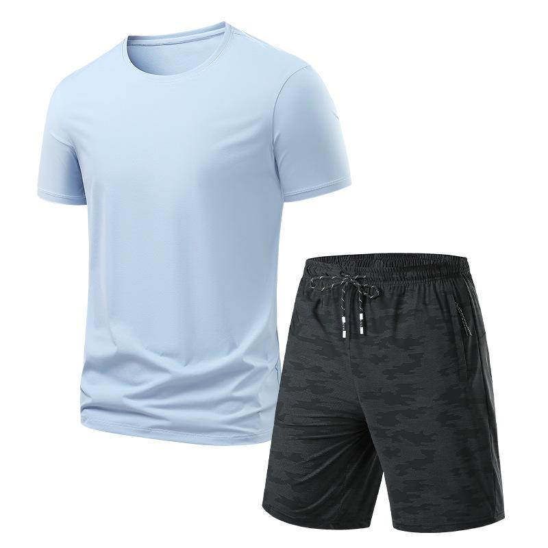 Breathable Sports Set: Men’s T-Shirt and Shorts, Casual Two-Piece Suit, Lightweight, Breathable, Quick-Drying
