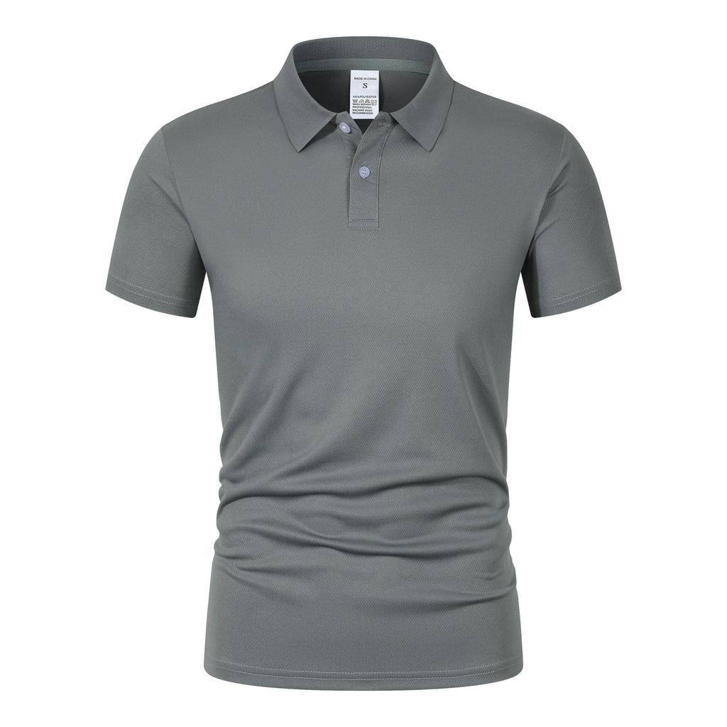 European Men's Summer Mesh Breathable Short Sleeve Polo Shirt - Slim Fit Casual T-Shirt