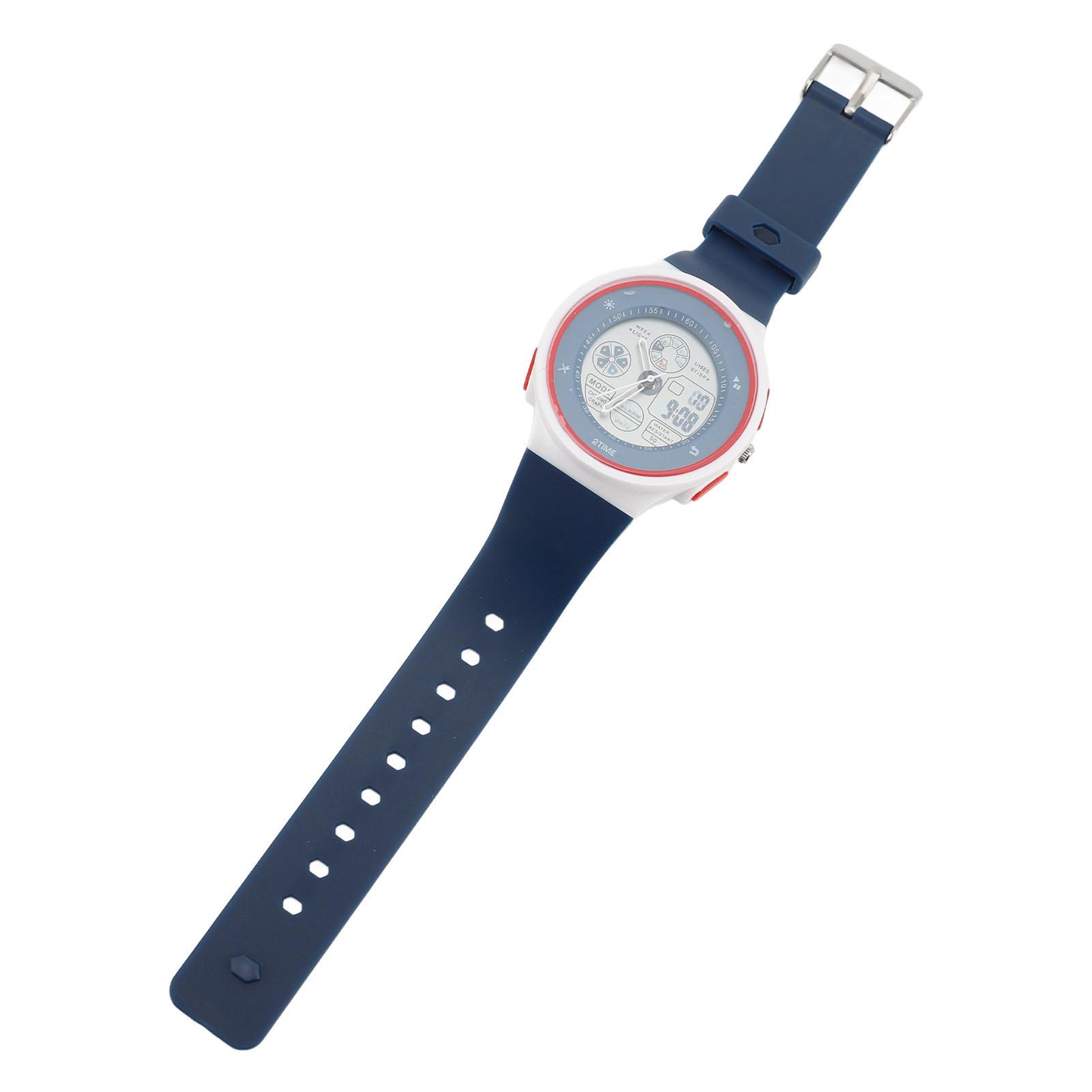 

Teenager Watch Outdoor Water Resistant Digital Sports Analog Watch with Stopwatch Alarm Clock Countdown Dual Display темно-синий