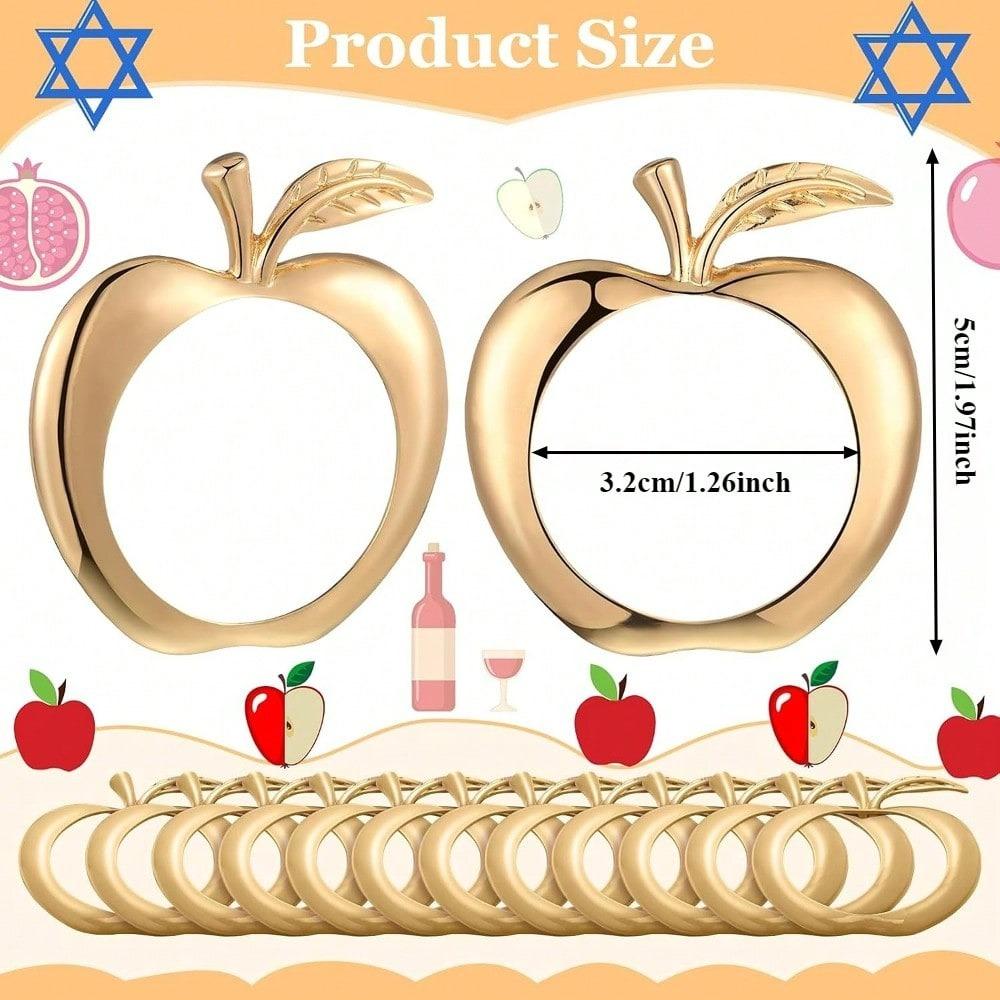 Red Apple Napkin Rings Set of 4/6 Fall Thanksgiving Napkin Holder for Wedding Party Table Decorations Thanksgiving Table Decor