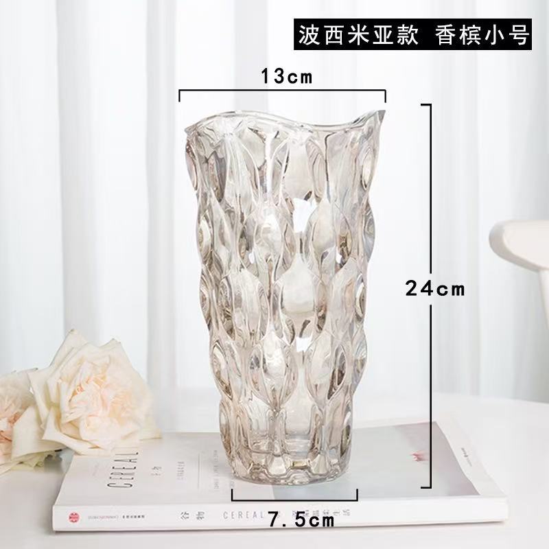 Large Size Luxury Crystal Glass Vase Creative Flower Arrangement European Sle Home Living Room Decoration Bottle