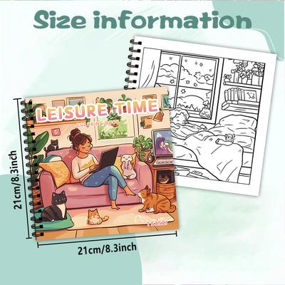 1pc,Girls Colouring Book - Teen Colouring Book - 30 Sheets, 8.3x 8.3 Inches, Adult Stress Relief, Birthday, Holiday Party Gift