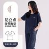Pajamas with Chest Pads, Women's Summer Cotton Short-sleeved Cropped Pants Can Be Worn Outside, Loungewear, Summer Thin Large-size Suit