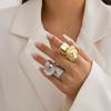 Salircon Large Irregular Metal Twisted Ring for Women Personality Cool Punk Gold Color Finger Ring Trend Friend Jewelry Gift