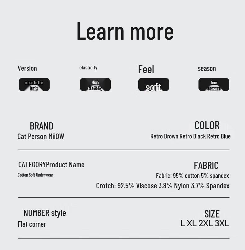 Mao Ren Men's Xinjiang Cotton Antibacterial Boxer Briefs 3-Pack