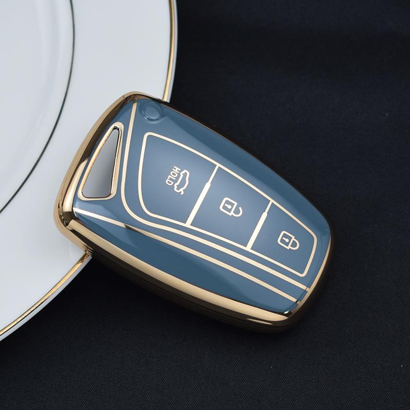 For Hyundai Grandeur Hg Sedan Genesis G80 Santa Fe 3Dm Grand Santafe Ix45 Equus Azera Tpu Remote Key Case Cover Holder Fob