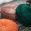 Light Luxury Solid Color Dutch Velvet Pumpkin Sofa Pillow Hand Sewn Wheel Shape Chair Waist Pillow Cushion