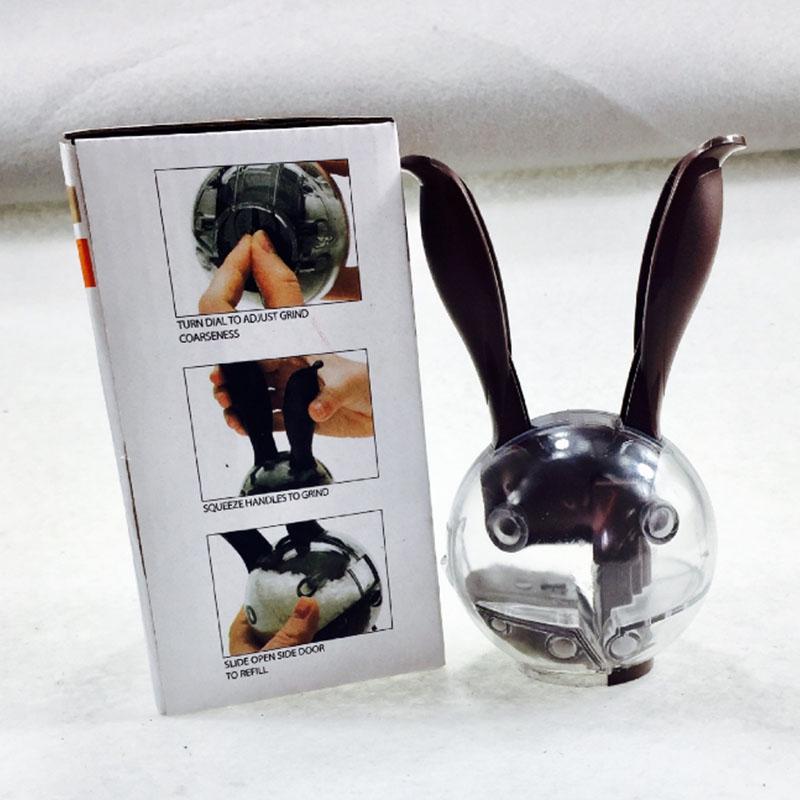 Pepparkula Form Kvarn Kanin Öron Design Påfyllningsbar Slipsten Peppar Kvarn Köksverktyg