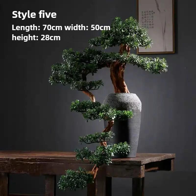 Artificial Cliff Cypress Welcome Pine Bonsai Plant Office Green Plant False Tree Decoration Hotel Soft Installation Landscape