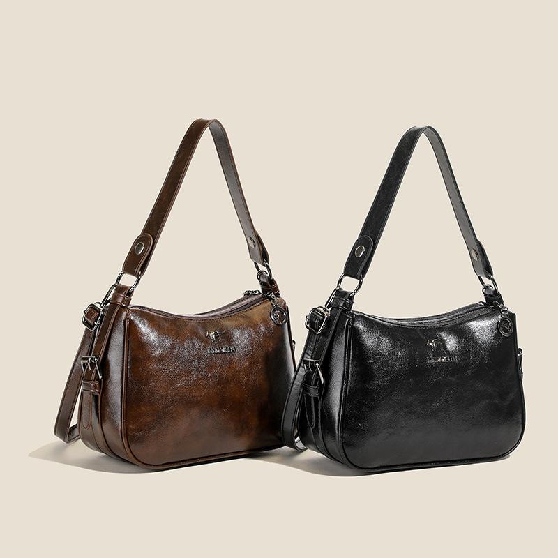 Achseltasche Damen Weiches Leder Retro-Textur Modisch Neu Vielseitig Einzelne Schulter Schräg