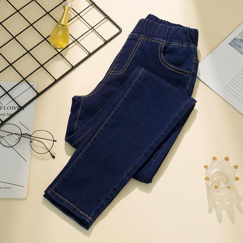 Plus Size Women's Elastic Waist Jeans Spring Autumn Slim Stretch Pencil Jeans Casual Female Boyfriend Denim Trouser