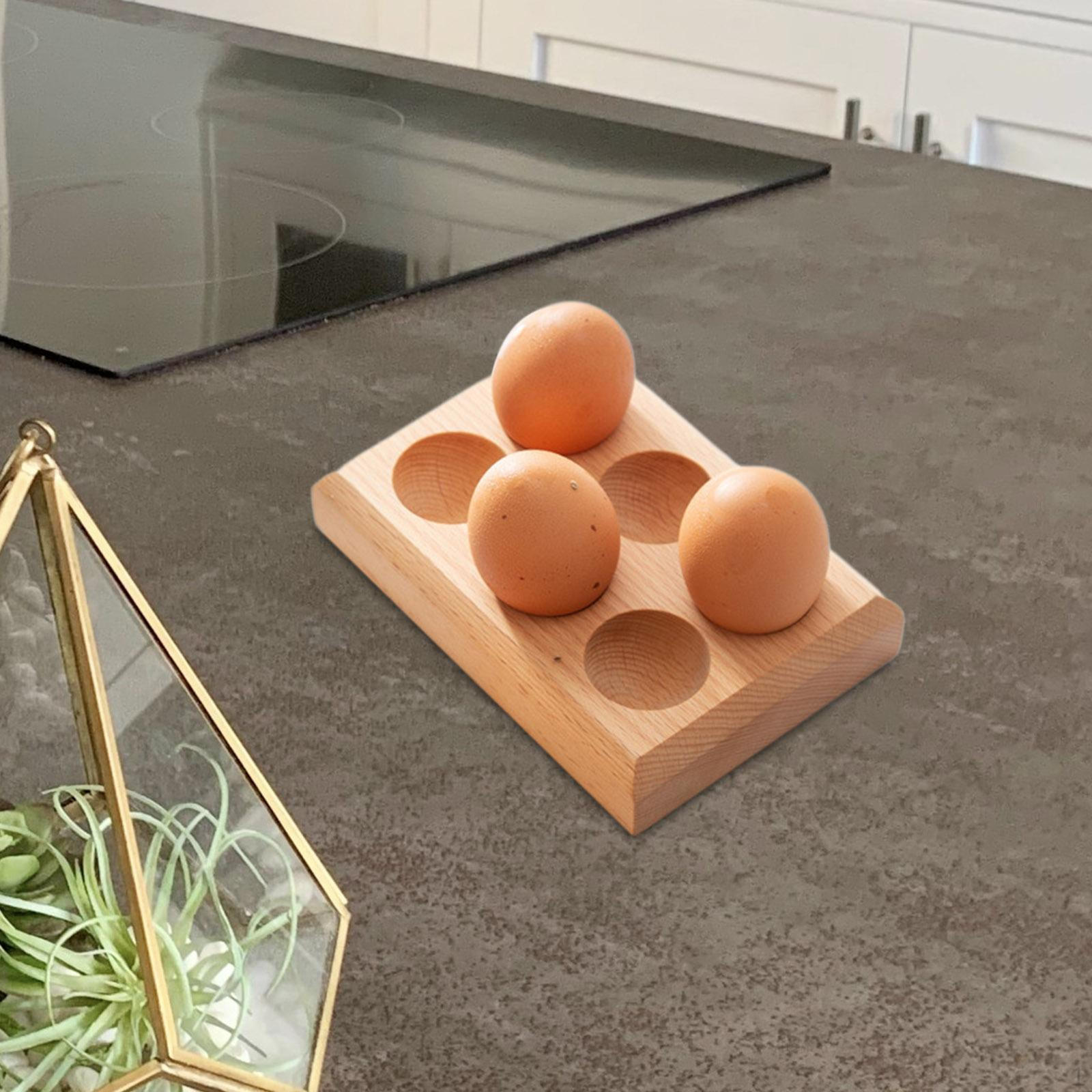 

Элегантная деревянная подставка для яиц для организации кухни 6 grids