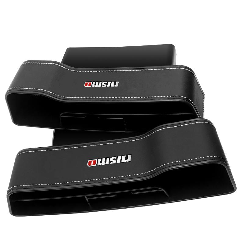 2 st Multifunktionell Bilsätesorganisatör Förvaringslåda för Sätesspringa för Nissan Nismo Juke Leaf Micra K12 Note Patrol Qashqai J11 J10 Tiida