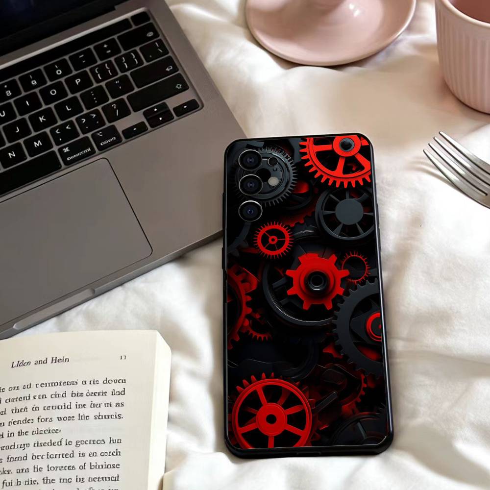 

Chromatic Gear pattern Phone Case For Samsung S25,24,23,22,30,21,10,9,Ultra,Plus,Lite,FE,4,5 G Soft Black Case Samsung S21plus