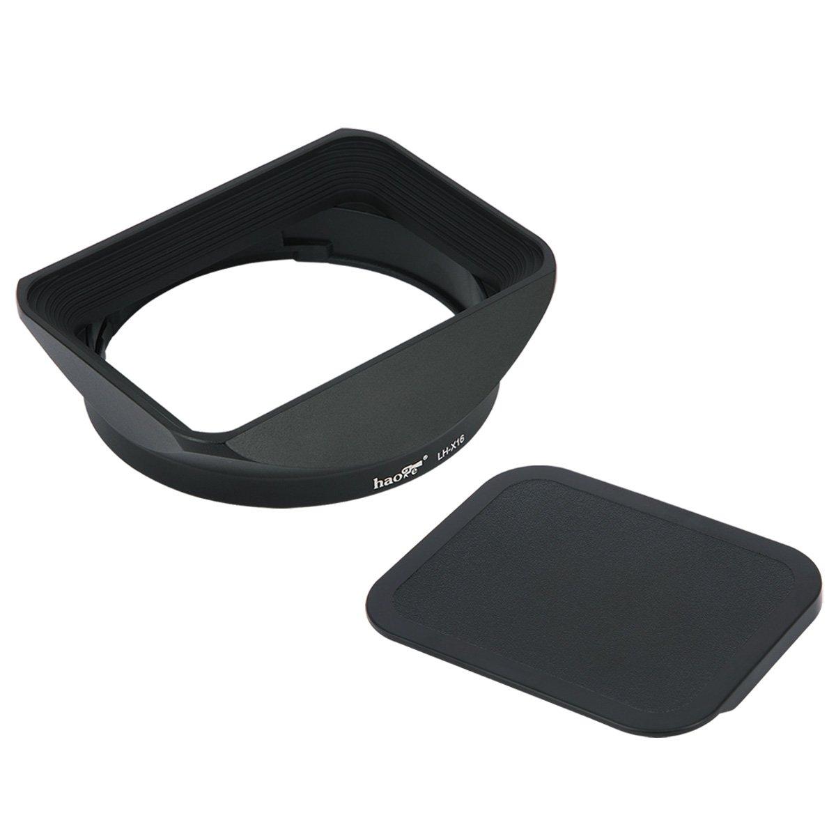 

Haoge Bayonet Square Metal Lens Hood Shade with Cap for Fujifilm Fujinon XF 16mm R WR Wide Angle Replace 16 inch XF16mmF1.4 F1.4 X-Pro2 X-Pro1 X-T2